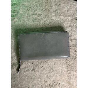 Kate Spade Women's Gray Zip-Around Leather Wallet Credit Card Holder
